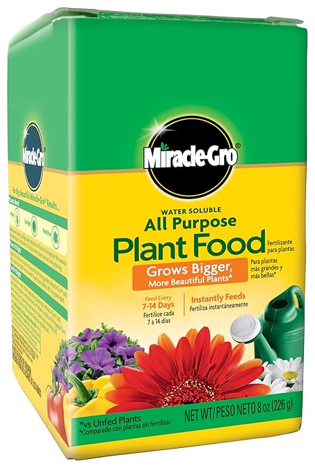 Miracle-Gro Water Soluble All Purpose Plant Food, Fertilizer for Indoor or Outdoor Flowers, Vegetables or Trees, 8 oz.