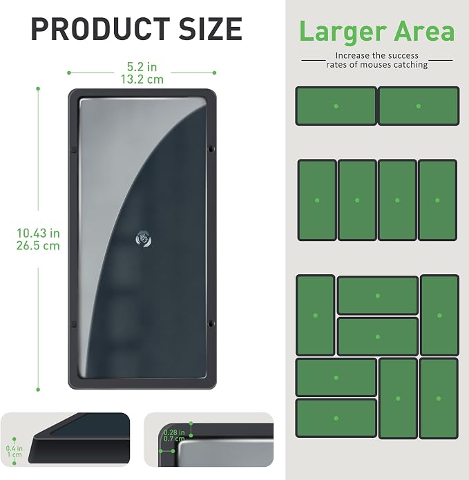 Landisun Mouses Traps Indoor for Home Heavy Duty Plastic Trays for Catching Bugs, Rates, Rodents Non-Toxic Stickys Boards