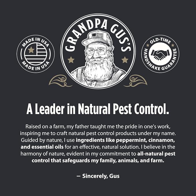 Grandpa Gus's Mouse Repellent Pouches, Natural Peppermint Oil, 16 Pouches | Cinnamon & Peppermint Oil Helps Repel Mice from Nesting in Home/Cabin/Boat/Car Storage/RV/Machinery/Shed, Kid & Pet Safe