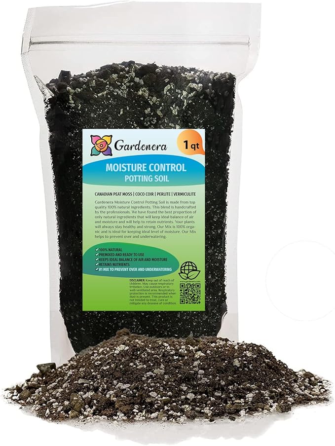 Gardenera Moisture Control Potting Mix - Perfect for Indoor and Outdoor Container Gardening! - 1 Quart