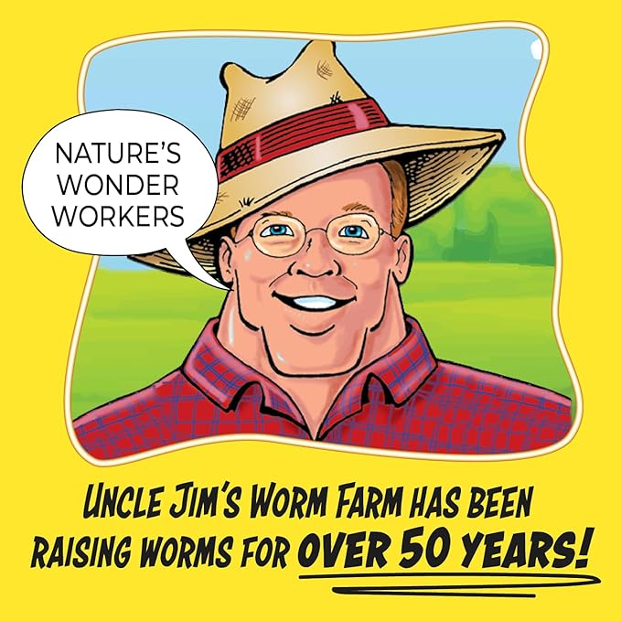 Uncle Jim's Worm Farm 500 Count Super Red European Nightcrawlers for Composting and Garden Soil Aeration | Large Nightcrawlers Improve Soil Structure and Quality for Healthier Gardens