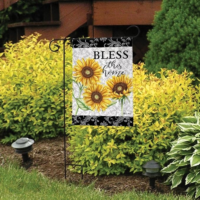 Bless This Home Sunflowers Summer Garden Flag Floral 12.5" x 18" Briarwood Lane
