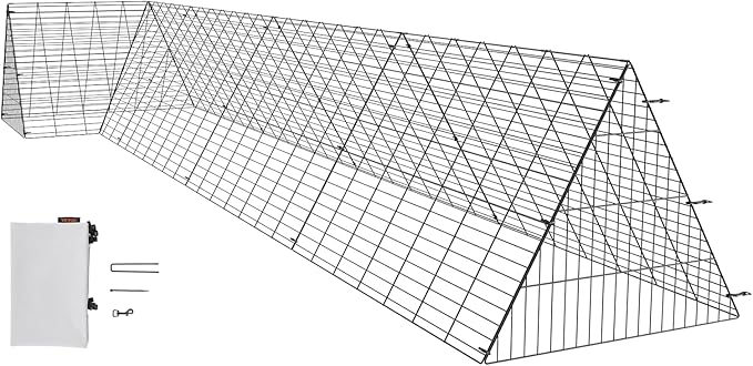 VEVOR Chicken Tunnels for Yard, Metal Poultry Playpen for Outside with Waterproof Cover & Corner Frames, 157.5 x 39.4 x 24.2 inch(LxWxH), Also Widely Used for Ducks, Rabbits, Geese Coop