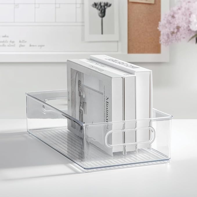 iDesign Stackable Fridge Bin, Clear, Set of 3