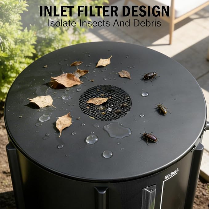 YAFF Collapsible Rain Barrel 53 Gallon Rainwater Collect System Water Storage Tank to Collect Rainwater from Gutter Downspout Water Catcher with Filter Spigot Overflow Kit for Garden, Lawn, Black