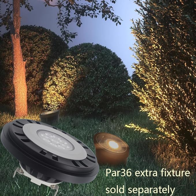 PAR36 LED Bulb for Outdoor Landscape Lighting Garden Spotlights Yard Illumination Outdoor Well Lights Soft Warm White 2700K Low Voltage 9-17V Waterproof 15W