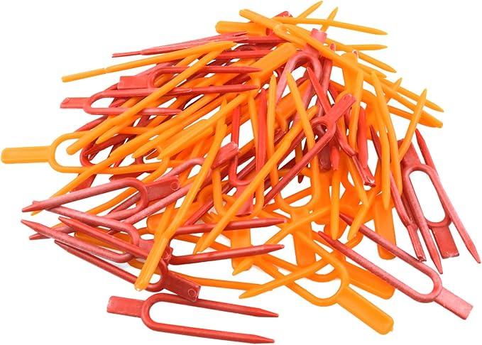 Haidong-Gardening Plant Fixing Clips Reusable Garden Strawberry Fork Used for Fixing Vines Such as Flowers, Strawberries and Watermelons (120 Each for red and Orange) -240PCS