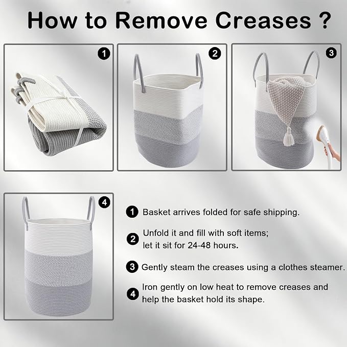 55L Woven Laundry Basket,Large Clothes Hamper with Handles- Yellow