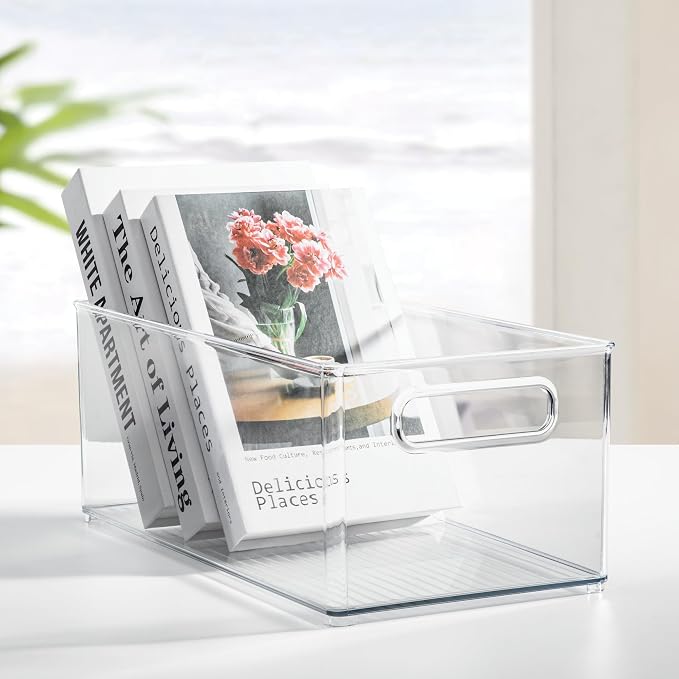 iDesign Stackable Fridge Bin, Set of 2, Clear