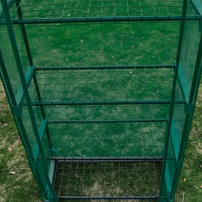vidaXL Greenhouse, Green House for Garden Patio Backyard Lawn, Cold Frame for Plant Growing Gardening, Outdoor Greenhouse Grow House, 4 Shelf