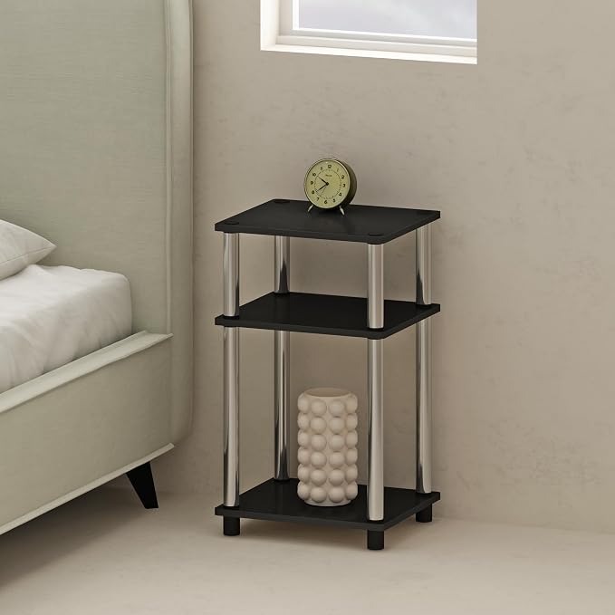 Furinno JUST Set of 2 Toolless 3-Tier Night Stand, Americano