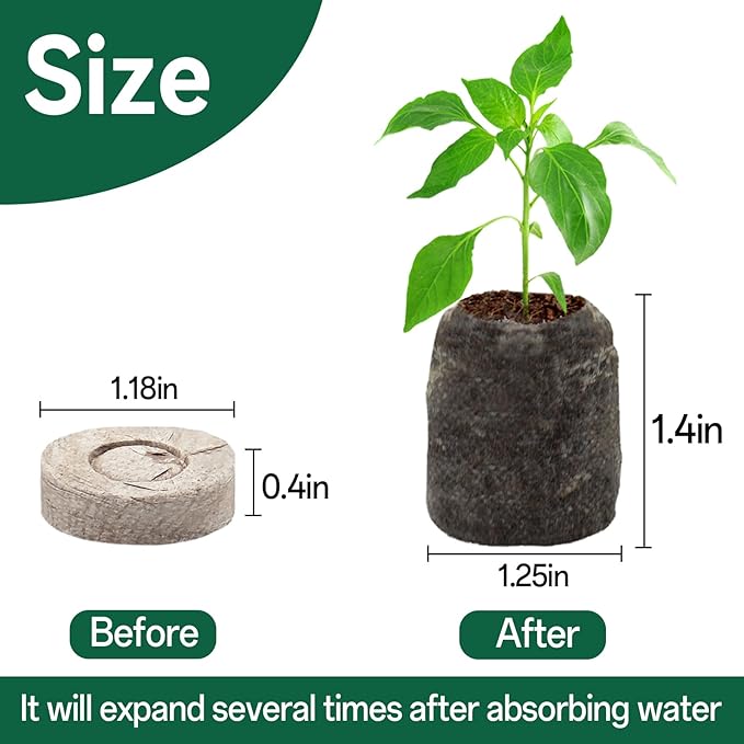 Halatool 55 Pcs 30mm Peat Pellets Block Potting Soil for Seedlings, Compressed Garden Soil Seed Starter Nutrient Peat Pods for Starting Seeds, Planting Flowers, Vegetables, Herbs
