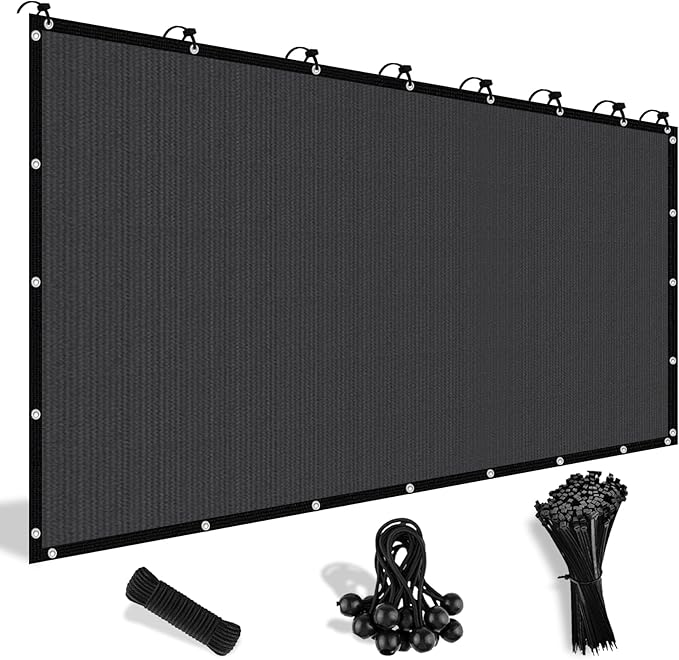 Shade&Beyond 90% Sun Shade Cloth with Grommets, 3' X 8' Pergola Shade Cover Canopy, Mesh Tarp Sun Screens for Patio, Outdoor, Garden, Backyard, Dark Gray