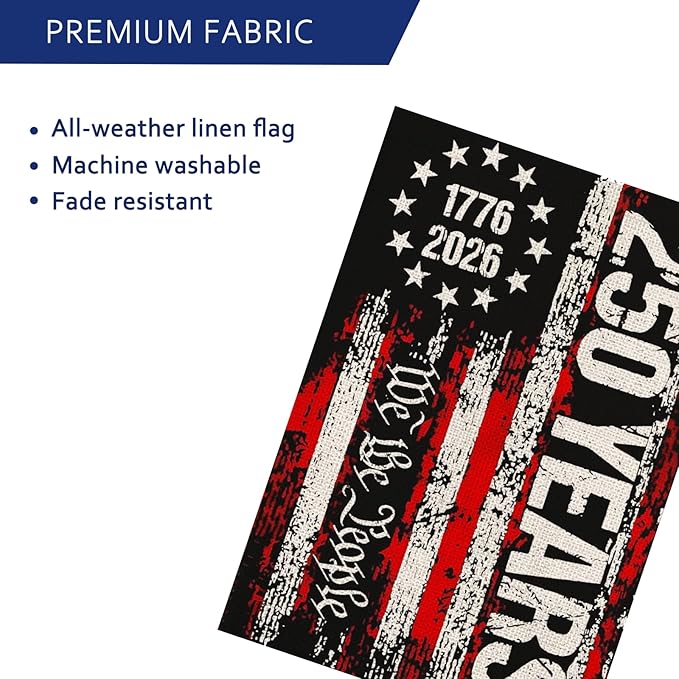 250 Anniversary Usa Garden Flags for Outside, 250 Anniversary USA Flag We the People 1776-2026 Patriotic 4th of July Decorations Yard Sign Double-Sided Waterproof Flag 12x18 Inch 250 Year American Flag