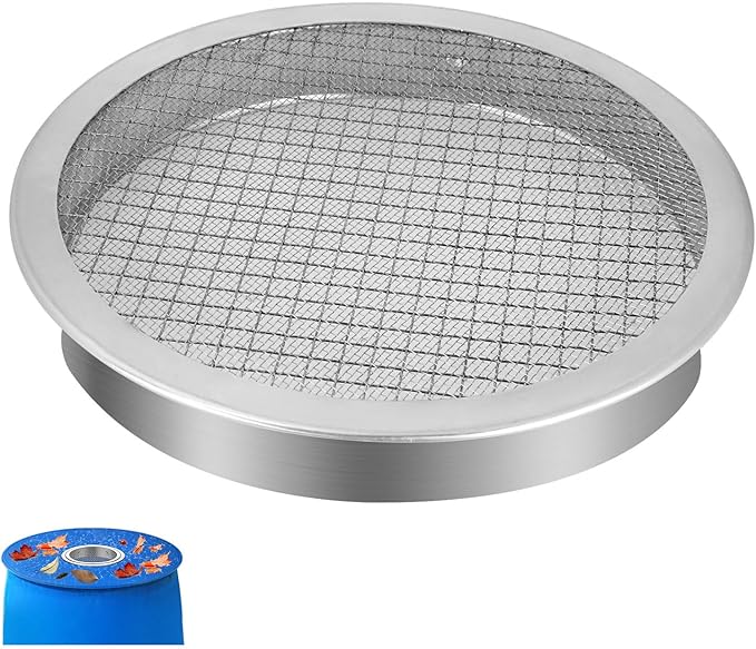 Rain Barrel Screen Filter 6 inch, Cover Vent for Rain Water Collection Barrel Diverter System, Mesh Screen Vent Cover Keep Debris Out of Rain Barrel, 1 Pcs