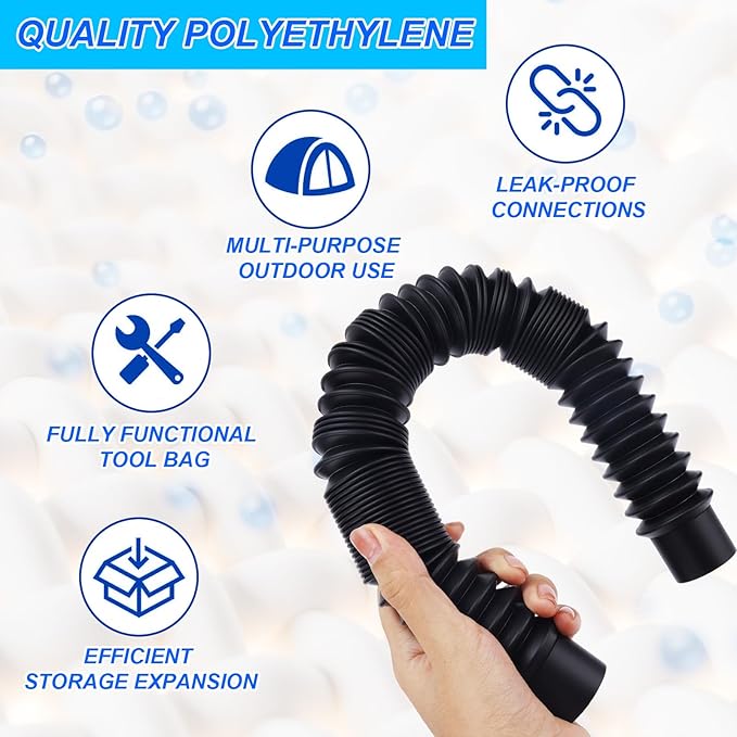 2pcs Rain Barrel Hose Connector, 1.25" D Stretchable Downspout Diverter Adapter Link 2 Rain Water Barrels for Outdoor Garden Home Use Storage More Rainwater