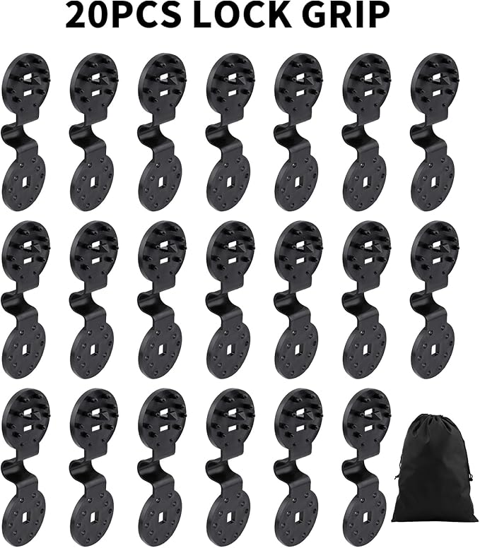 20pcs Shade Cloth Clips,Sunscreen Net Clips Heavy Duty Plastic Lock Grip Sunshade Clip for Greenhouse Outdoor Garden Patio Awning Mesh Fabric Clamp Fix Tarp Clip