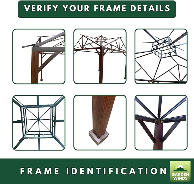 Garden Winds Reinforced Replacement Canopy Top Cover Compatible with The TPGAZ2307, TPGAZ2307A/B/D Style Selections Pitched Roof 10' x 10' Gazebo - Classic Sand, Riplock 350