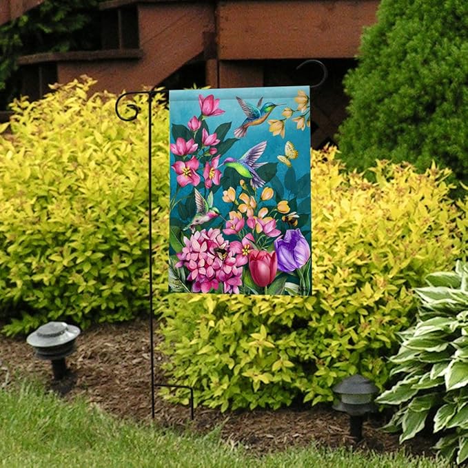Springtime Hummingbirds Spring Garden Flag 18" x 12.5" Briarwood Lane