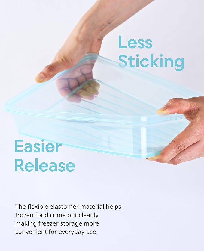LocknLock Freezer Fit Plastic Freezer Containers | Stackable Food Storage for Meal Prep | Microwave & Dishwasher Safe | BPA Free Freezer Container with Lid, 450ml