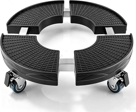 Expandable Plant Caddy with Lockable Wheels | 15–19.7in Adjustable Rolling Plant Dolly, Heavy Duty Wheeled Stand for Round Planters, Tower Planters & Storage Bins