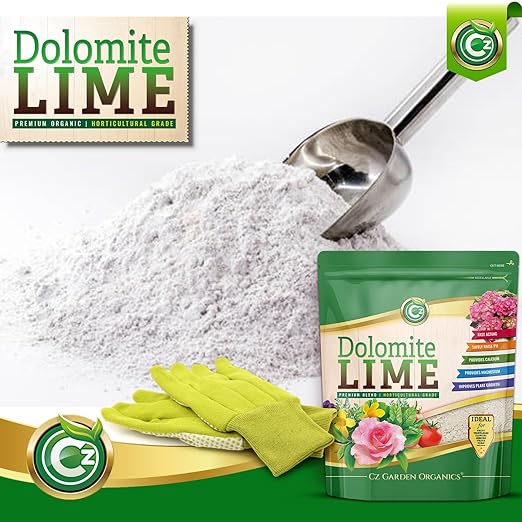 Organic Dolomite Lime 10LB - Made in USA - OMRI Listed - Garden Soil Amendment Fertilizer for Plants. Calcium/Magnesium Additive. Raise & Stabilize pH - Earthbox Tomatoes & Peppers Blossom End Rot