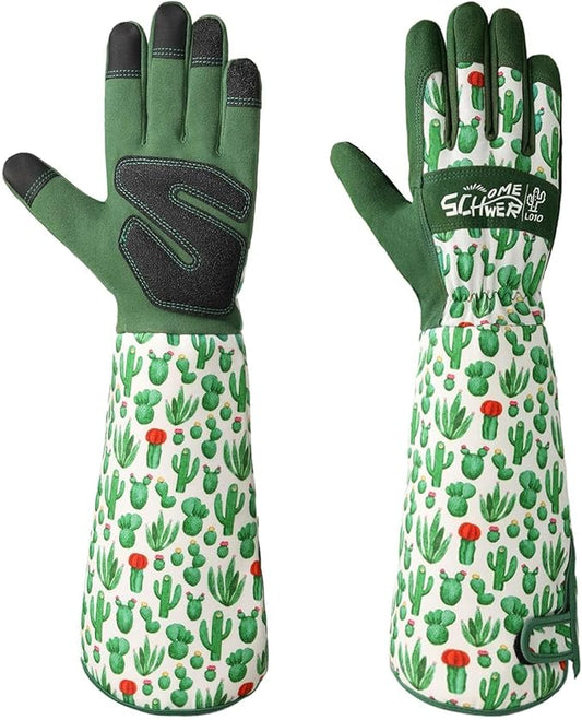 Schwer Gardening Gloves for Women, Rose Pruning Gloves with Reinforced Fingertips & Palm, Touchscreen, Breathable Long Garden Glove for Yard, Gardening Essentials & Supplies, Gifts for Gardener, XL