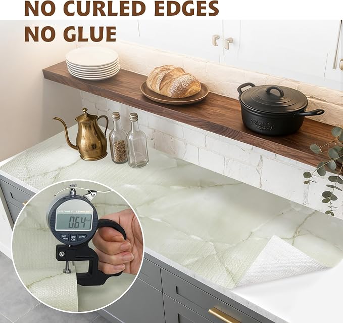 2-Layer Drawer and Shelf Liner for Kitchen Cabinet: 17in X 30Ft Non Slip