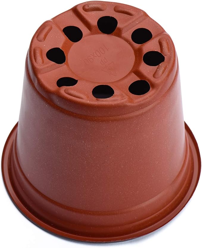 Delxo 100 Pcs 4 Inch Plants Nursery Pots Reusable Plant Seeding Nursery Pot Waterproof Plastic Pots Seed Starting Pots