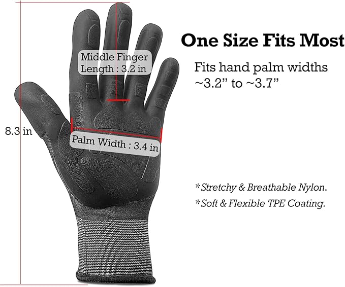 2 Pairs Thickened Non-Slip Gardening Gloves, Recyclable TPE Coating, Durable Breathable Work Gloves for Weeding, Planting, Landscaping & Yard Work, Universal Fit, Olive Green