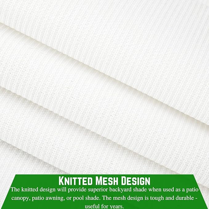 Farm Plastic Supply - White Shade Cloth - 50% - Mesh Fabric for Fence Privacy Screen, Garden Shade, Mesh Fence Screening, Shade Cloth Rolls, Wind Screen (32' x 50')