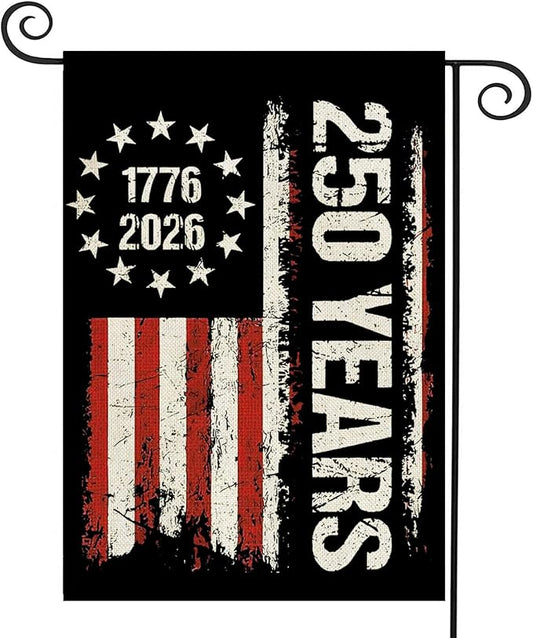 250 Anniversary Usa Garden Flags for Outside, 250 Anniversary USA Flag 250 Year American Flag 1776-2026 Patriotic 4th of July Decorations Yard Sign Double-Sided Waterproof Flag 12x18 Inch