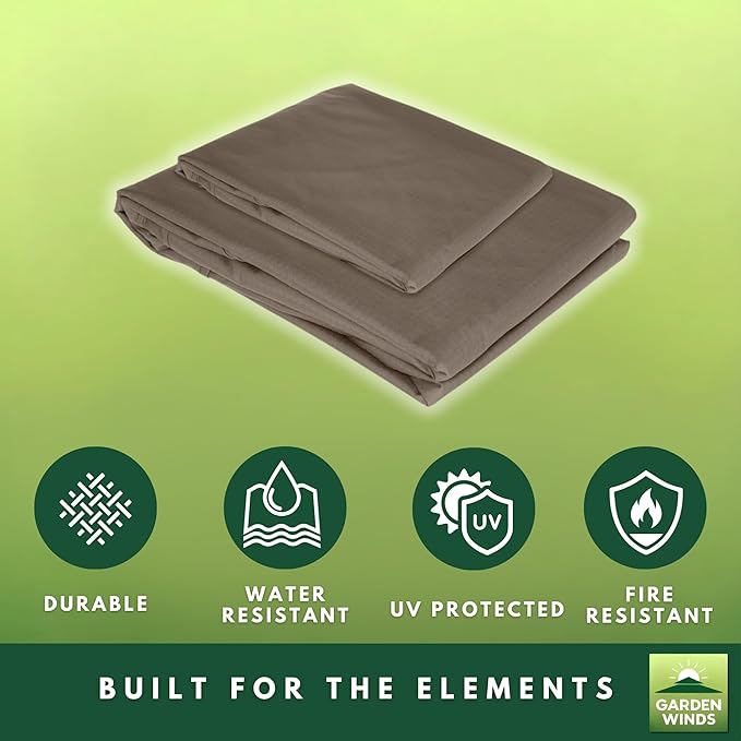 Garden Winds Reinforced RipLock 350 Replacement Canopy Top Cover Compatible with Madaga 10’ x 10’ Gazebo Models L-GZ136PST, L-GZ136PST-7, L-GZ136PST-2 - Nutmeg