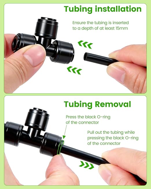 36Pack Drip Irrigation Parts, Quick Connect 1/4" Hose Tee Fittings for Garden, Farm & Greenhouse Irrigation Systems