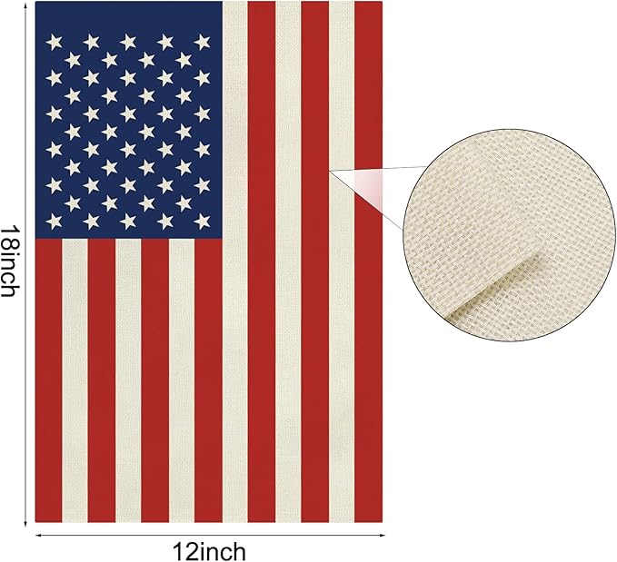 HOOSUN 12" x 18" American Flag Garden Flag,4th of July Decorations,Small American Flags Patriotic Fourth of July Decorations,Double Sided Patriotic USA Yard Flag Memorial Day Decor for Garden,Yard