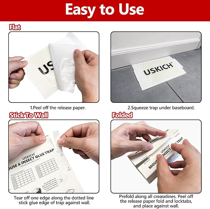 38 Pack Mouse Glue Trap,Mouse Traps Indoor for Home,Adhesive Bugs Roach Spider Insect Traps,Sticky Mouse Traps,Bulk Glue Traps for Mice