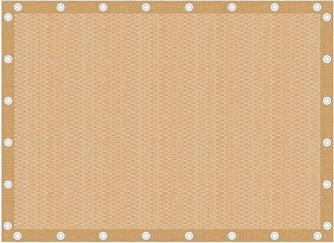 90% Shade Cloth 12×12 FT with Grommets, Outdoor Sun Shade Cloth UV Block Shade Fabric for Patio, Backyards, Carport, Garden, Wheat
