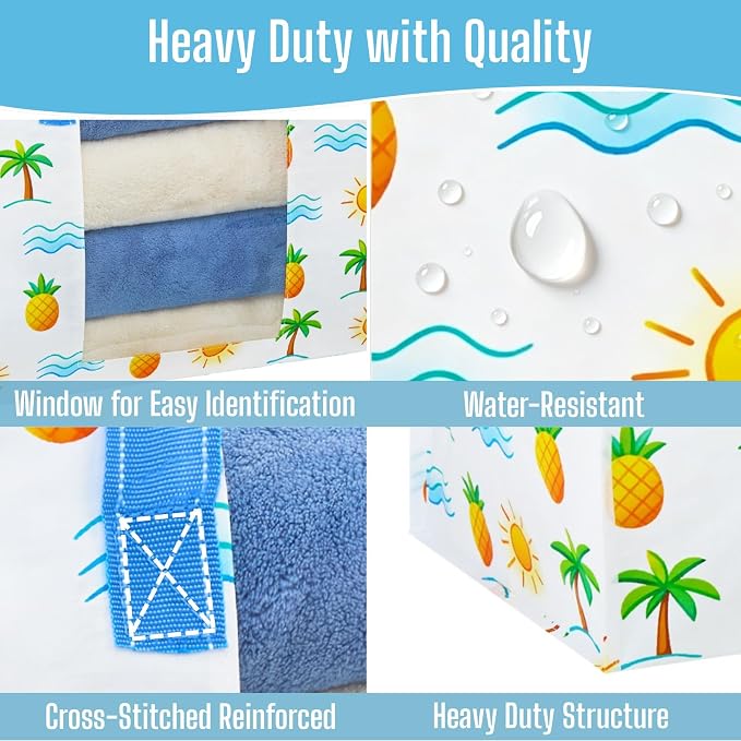 VENO Moving Bags, Wide Open Top, Clear Window, Tropical Island, 6 Pack