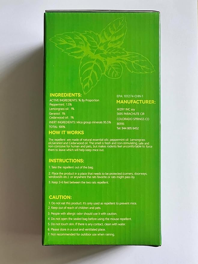 Skunk Repellent for Yard, 36 Pack Powerful Peppermint Keep Rodent, Mice, Skunk, Raccoon Away House Home Attic Kitchen Car Engines, Long-Lasting Protection and Safe Family