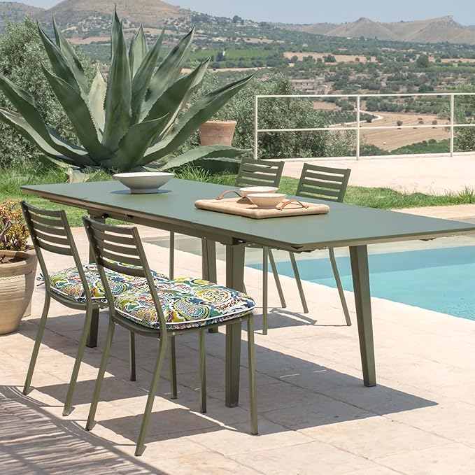DYTXIII Set of 4 Outdoor Chair Cushions with Ties,Water Repellent Patio Chair Pads 17"x 16" for Outdoor Furniture,Round Corner Seat Cushions for Garden Yard Kitchen Paisley Paradise