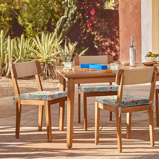 LVTXIII Outdoor Seat Cushions Set of 2 Square Corner Chair Cushions with Ties, Patio Chair Pads for Home Office and Patio Garden Furniture Decoration 18.5"x16"x2", Pretty Paisley