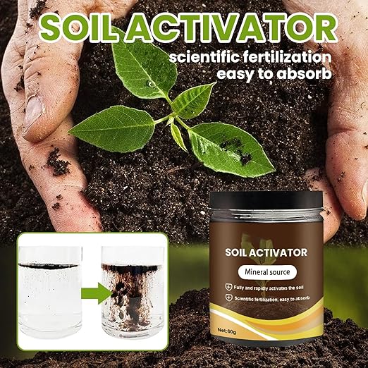 Soil Activator Organic Water-Soluble Soil Improvement Loosening Agent - Boost Root Development & Plant Growth for Vegetables, Flowers, Lawns, Gardens & All Indoor/Outdoor Plants 60g (3PCS)