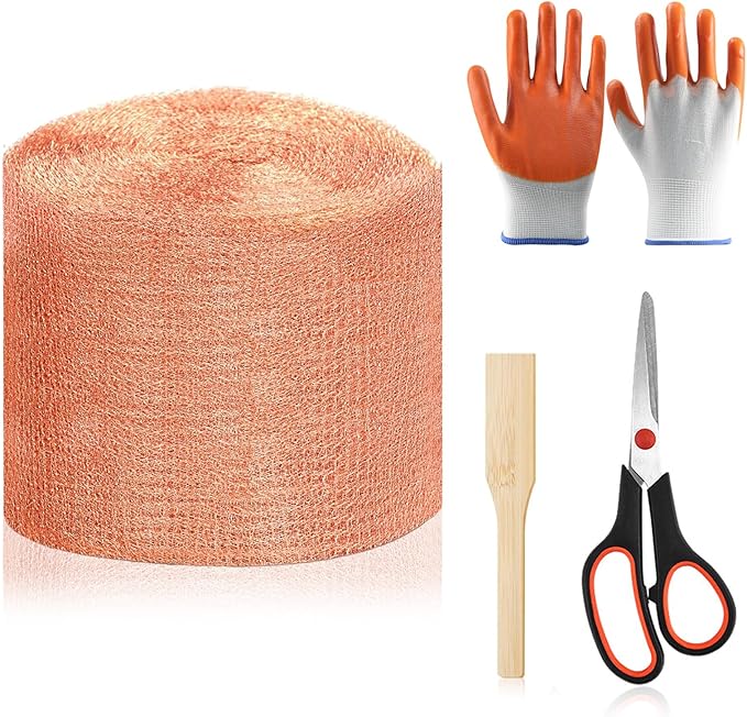 Copper Mesh Rodent Control, 5 in x 200 ft Wire Screen Roll for Mice Rat Rodent, Bat & Snail, Copper Mesh Roll for Weep Hole Filler, DIY Pest Blocking for Home and Garden