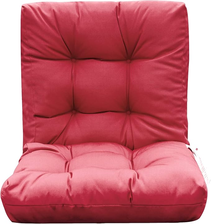 QILLOWAY Outdoor Chair Cushion for Patio Furniture, Waterproof Patio Cushions with Ties, Fade Resistant Replacement Pads for Outdoor Rocking Chairs,Red