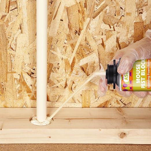 ASKIZ Rodent Block Spray Foam (12x16.9 oz) Mouse Hole Filler Barrier to Keep Mice from Entering the Home, Wall Gap Filler Expanding Foam Sealant Insulation, Keeps Insects & Rodents Away