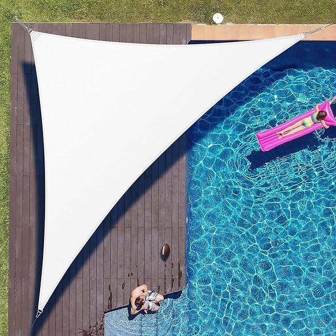 ColourTree CTAPRT18 Order to Make Custom Size 16' x 16' x 22.6' White Right Triangle Sun Shade Sail Canopy Mesh Fabric UV Block - Commercial Heavy Duty - 190 GSM - 3 Years Warranty