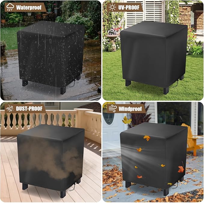 Outdoor Furniture Cover Small,15 Inch Square Patio Table Covers,Waterproof Outside Small Side Table Cover - 15 X 15 X 18 Inch
