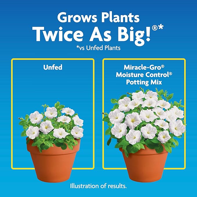 Miracle-Gro Moisture Control Potting Mix - Plant Soil For Container Plants, Protects against Over- and Under-Watering, 8 qt. (2-Pack)