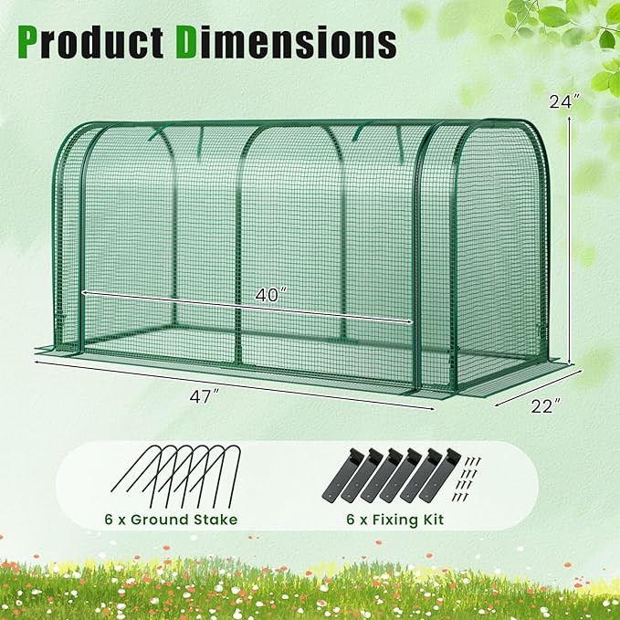 Giantex Raised Garden Bed with Cover, Wood Elevated Planter Box with Legs & Mini Greenhouse, Waterproof Sun-Protective PE Green House Cover, Outdoor Use for Fruit Vegetable Flower Herb (Green+Gray)