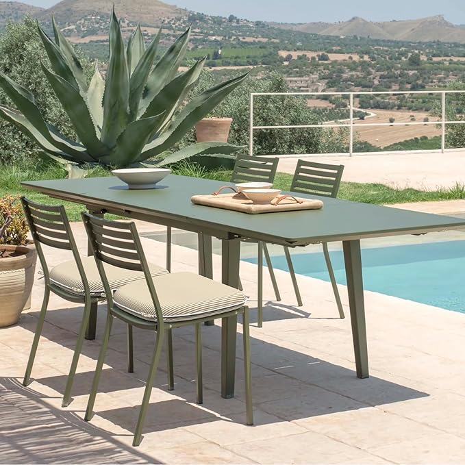 DYTXIII Set of 4 Outdoor Chair Cushions with Ties,Water Repellent Patio Chair Pads 17"x 16" for Outdoor Furniture,Round Corner Seat Cushions for Garden Yard Kitchen Stripe Beige
